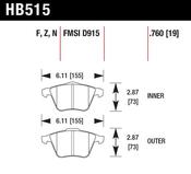 Audi Disc Brake Pad Set - Hawk 4B0698151AD