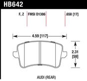 Audi Brake Pad Set - Hawk HB642F658