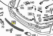 Mercedes Bumper Grille Mesh   - Mercedes 2038851353