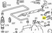 Mercedes Fuel Line Bracket Shim  - Genuine Mercedes 6010780486