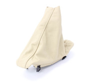 BMW Leather Handbrake Lever Cover (Beige) - Genuine BMW 34427121030