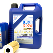 Porsche Engine Oil Change Kit (5W-40) - Liqui Moly/Mahle 9PAOILKT5