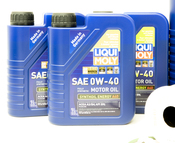 Porsche Engine Oil Change Kit (0W-40) - Liqui Moly/Mahle OX254D4ECOKT2