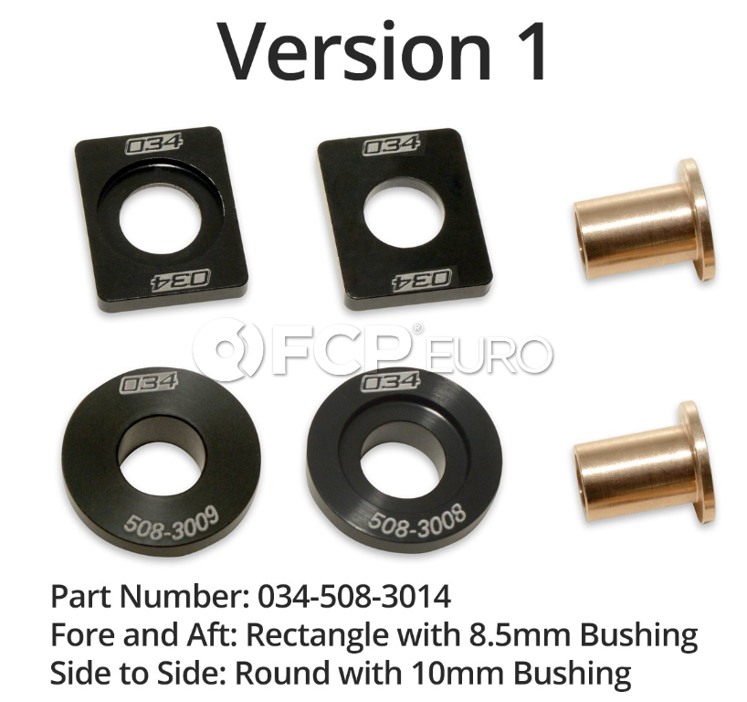 Audi VW Billet Solid Shifter Bushing Kit - 034Motorsport 0345083014