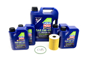 Porsche Engine Oil Change Kit (0W-40) - Liqui Moly/Mahle 970POILKT6