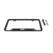 BMW License Plate Frame (Black Stainless) - Genuine BMW 82120010398