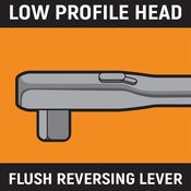 3/8" Drive 90-Tooth Stubby Flex Head Teardrop Ratchet 5" - Gearwrench 81212T