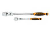 2 Pc. 1/4" & 3/8" Drive 90-Tooth Dual Material Flex Head Teardrop Ratchet Set - Gearwrench 81204T