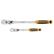 2 Pc. 1/4" & 3/8" Drive 90-Tooth Dual Material Locking Flex Head Teardrop Ratchet Set - Gearwrench 81275T