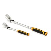 2 Pc. 1/4" & 3/8" Drive 90-Tooth Dual Material Locking Flex Head Teardrop Ratchet Set - Gearwrench 81275T