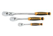 3 Pc. 1/4" & 3/8" Drive 90-Tooth Dual Material Teardrop Ratchet Set - Gearwrench 81203T