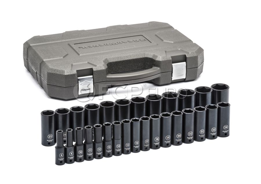 29 Pc. 1/2" Drive 6 Point Deep Impact Metric Socket Set - Gearwrench 84935N