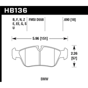 BMW Blue 9012 Brake Pad Set - Hawk HB136E.690