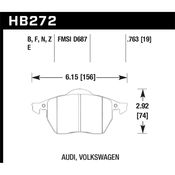 Audi VW Brake Pad Set - Hawk 1J0698151Q