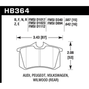 Audi VW Brake Pad Set - Hawk 1H0698451F