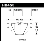 BMW HPS Brake Pad Set - Hawk HB458F.642