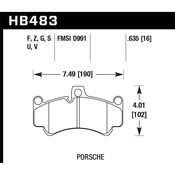Porsche Disc Brake Pad Set - Hawk HB483B.635