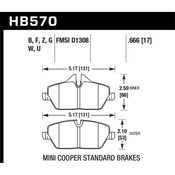 MINI HPS Brake Pad Set - Hawk HB570F.666