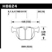 BMW HPS Brake Pad Set - Hawk HB624F.642