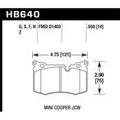 MINI HPS Brake Pad Set - Hawk HB640F.550