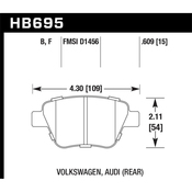 Audi HPS Brake Pad Set - Hawk HB695F.609