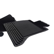 BMW Black All-Weather Floor Mat Set Front (F10) - Genuine BMW 51475B70A00