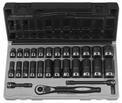 3/8" Drive 6 Point 27 Piece - Grey Pneumatic Corp 81627RD