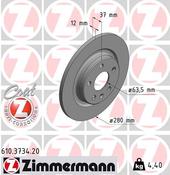 Volvo Disc Brake Rotor - Zimmermann Z Coat 31471476