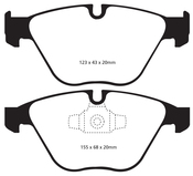 BMW Greenstuff 2000 Street Sport Brake Pad Set - EBC Brakes DP21512