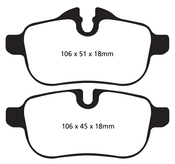 BMW Greenstuff 2000 Street Sport Brake Pad Set - EBC Brakes DP22046