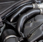 BMW Wrinkle Black Charge Pipe Set - Mishimoto MMICP-F80-15