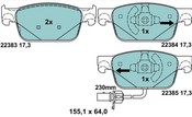 Audi Disc Brake Pad Set - ATE 8W0698151BH