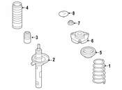 VW Strut Assembly - Genuine VW 1T0413031GK