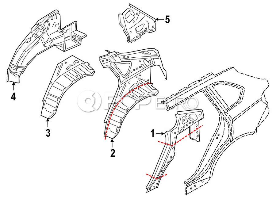 BMW Body C-Pillar Reinforcement - Genuine BMW 41217352072 | FCP Euro