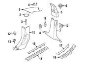 BMW Body A-Pillar Trim Panel - Genuine BMW 51435A0DA41
