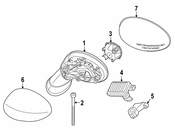 Mini Door Mirror Housing - Genuine Mini 51167471259