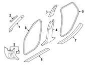 BMW Body A-Pillar Trim Panel Insert - Genuine BMW 51437332814