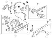 BMW Fender Apron Reinforcement - Genuine BMW 41007446653