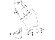 MINI Quarter Panel Molding - Genuine MINI 51379810475