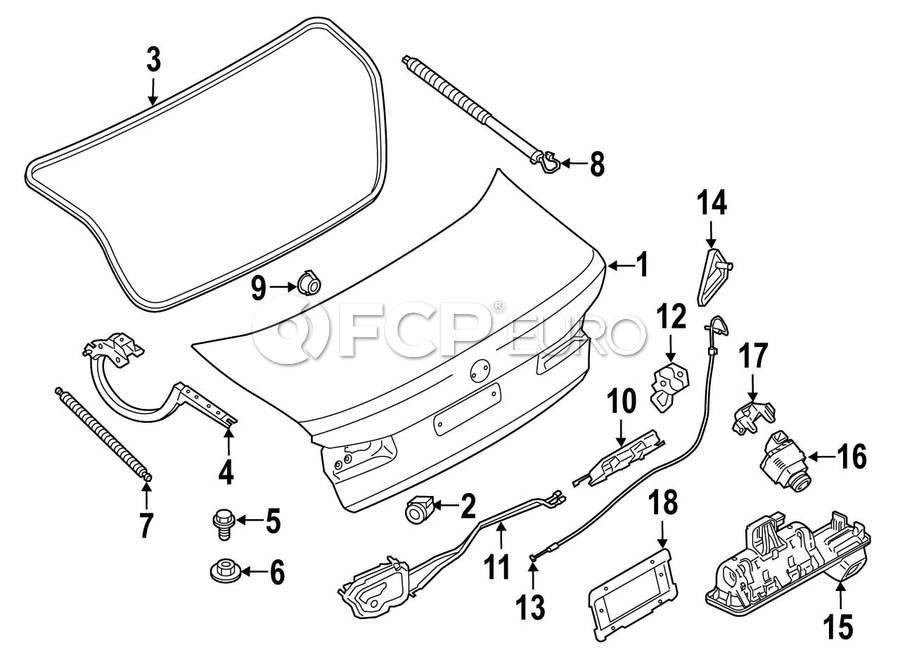 BMW Trunk Lid Lift Support - Genuine BMW 51247366403 | FCP Euro