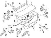 BMW Deck Lid Hinge - Genuine BMW 41627175308