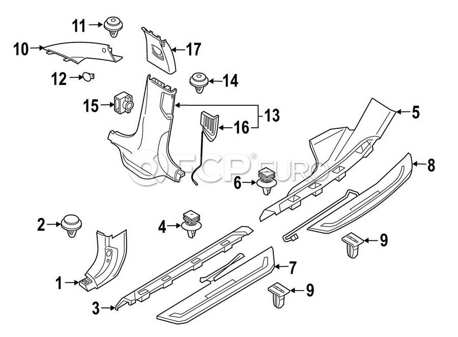 BMW Body A-Pillar Trim Panel - Genuine BMW 51438068522 | FCP Euro
