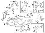 BMW Headlight Mounting Kit - Genuine BMW 63117343916