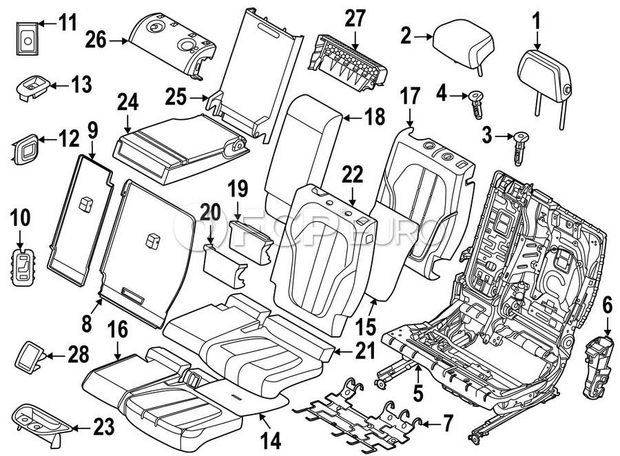 BMW Seat Armrest Base - Genuine BMW 52207955849 | FCP Euro