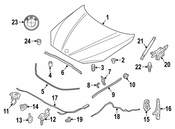 BMW Left Engine Hood Hinge - Genuine BMW 41002993149