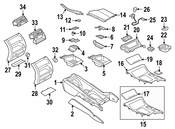 BMW Armrest Leather Front Middle (Silverstone) - Genuine BMW 51168050275