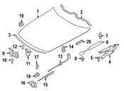 BMW Lever F Engine Hood Mechanism - Genuine BMW 51238223164