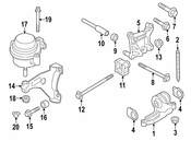 Porsche Automatic Transmission Mount Left (Cayman) - Genuine Porsche 98137519500