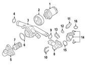 VW Engine Coolant Outlet Flange - Genuine VW 07Z121131E