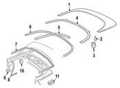 Porsche Convertible Top Stowage Compartment Lid Seal - Genuine Porsche 98751463101